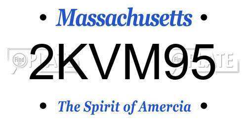 2KVM95 Massachusetts License Plate