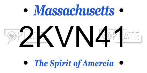 2KVN41 Massachusetts License Plate