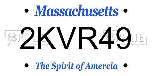 2KVR49 Massachusetts License Plate