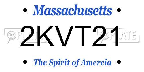 2KVT21 Massachusetts License Plate