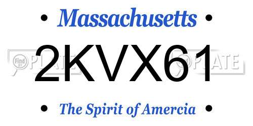 2KVX61 Massachusetts License Plate