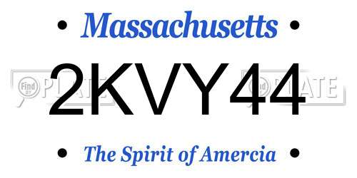 2KVY44 Massachusetts License Plate