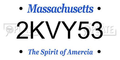 2KVY53 Massachusetts License Plate