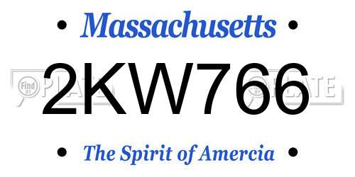 2KW766 Massachusetts License Plate