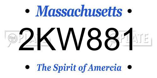 2KW881 Massachusetts License Plate