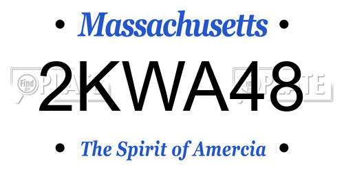 2KWA48 Massachusetts License Plate