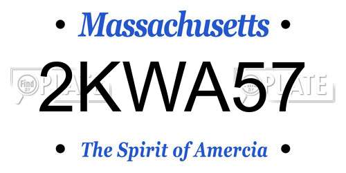 2KWA57 Massachusetts License Plate