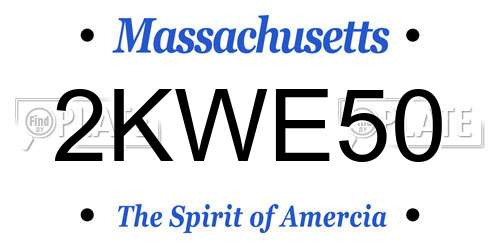 2KWE50 Massachusetts License Plate