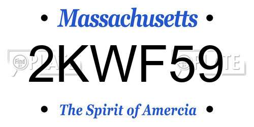2KWF59 Massachusetts License Plate