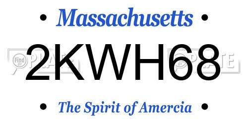 2KWH68 Massachusetts License Plate