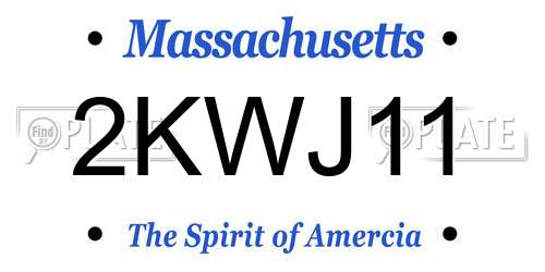 2KWJ11 Massachusetts License Plate