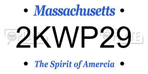 2KWP29 Massachusetts License Plate