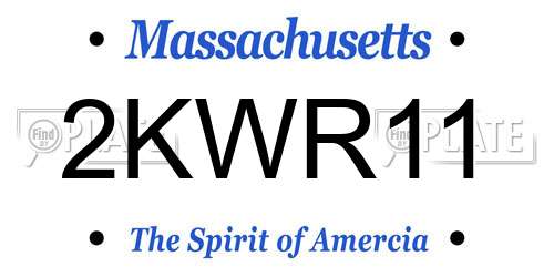 2KWR11 Massachusetts License Plate