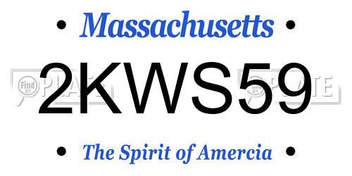 2KWS59 Massachusetts License Plate
