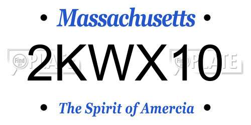2KWX10 Massachusetts License Plate