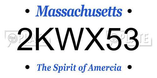 2KWX53 Massachusetts License Plate