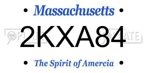 2KXA84 Massachusetts License Plate