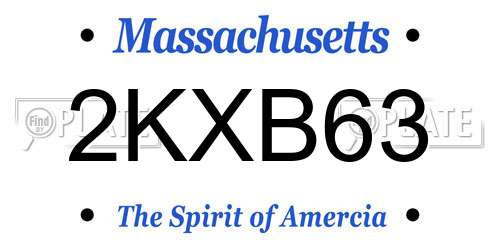 2KXB63 Massachusetts License Plate