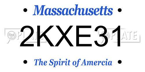 2KXE31 Massachusetts License Plate