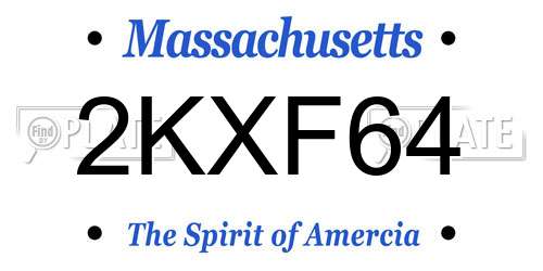 2KXF64 Massachusetts License Plate