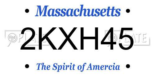 2KXH45 Massachusetts License Plate