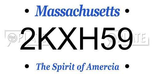 2KXH59 Massachusetts License Plate