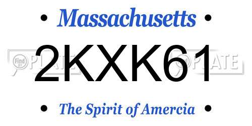 2KXK61 Massachusetts License Plate