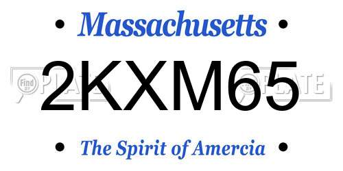 2KXM65 Massachusetts License Plate