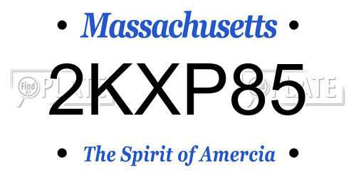 2KXP85 Massachusetts License Plate