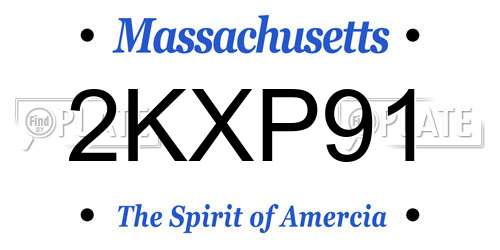 2KXP91 Massachusetts License Plate