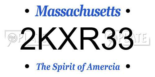2KXR33 Massachusetts License Plate