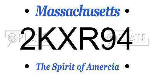 2KXR94 Massachusetts License Plate