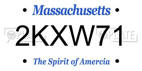 2KXW71 Massachusetts License Plate
