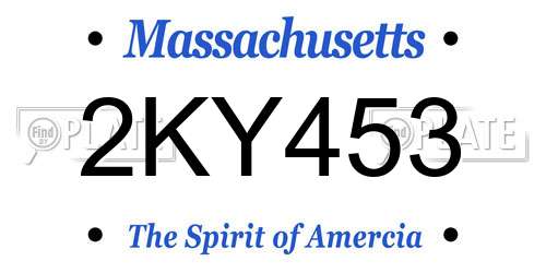 2KY453 Massachusetts License Plate