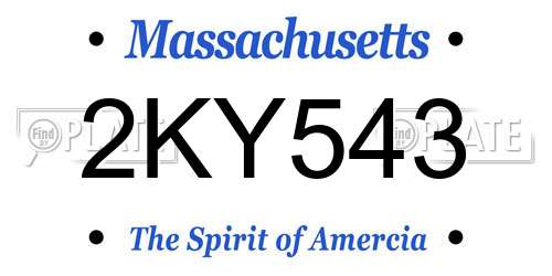 2KY543 Massachusetts License Plate