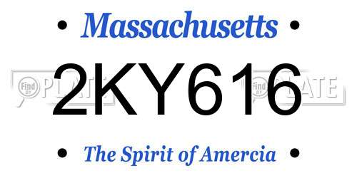 2KY616 Massachusetts License Plate