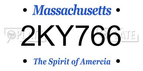 2KY766 Massachusetts License Plate