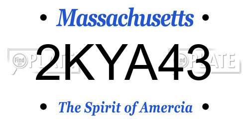 2KYA43 Massachusetts License Plate
