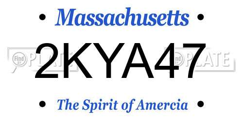 2KYA47 Massachusetts License Plate
