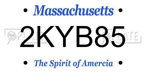 2KYB85 Massachusetts License Plate
