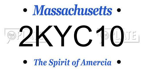 2KYC10 Massachusetts License Plate