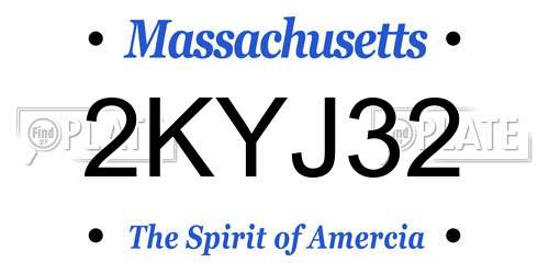 2KYJ32 Massachusetts License Plate