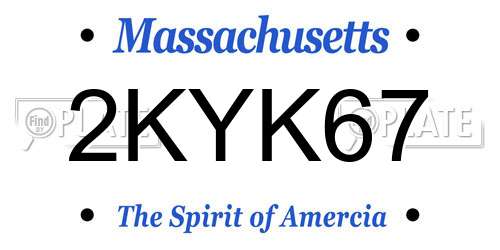 2KYK67 Massachusetts License Plate