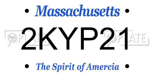 2KYP21 Massachusetts License Plate