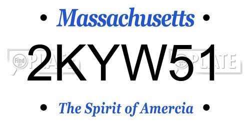 2KYW51 Massachusetts License Plate