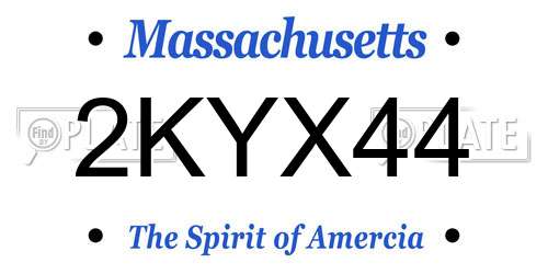 2KYX44 Massachusetts License Plate