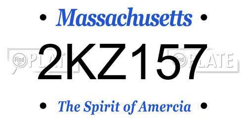 2KZ157 Massachusetts License Plate