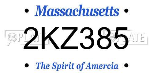 2KZ385 Massachusetts License Plate