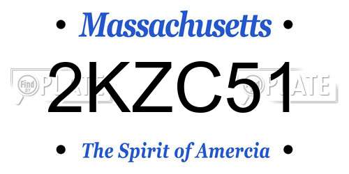 2KZC51 Massachusetts License Plate