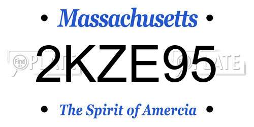2KZE95 Massachusetts License Plate